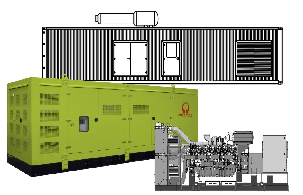 Pramac GSW med Baudouin-motor i canopy og container