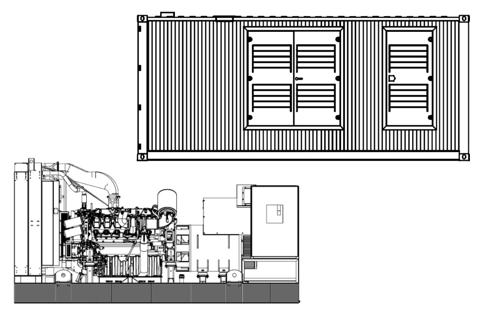 Pramac GSW med MTU-motor i 20-fots container